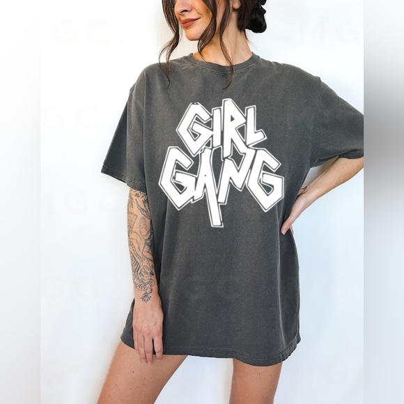 Comfort Colors Girl Gang Graffiti Graphic Tee Shirt - Picture 4 of 9